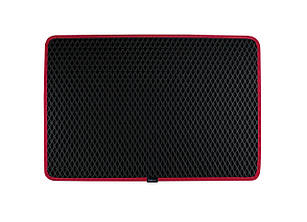 EVA килимок придверний EVAtech Home 60x40 см ромб чорний кант червоний