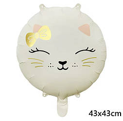 Фольгована куля фігура кішечка коло 43х43 см