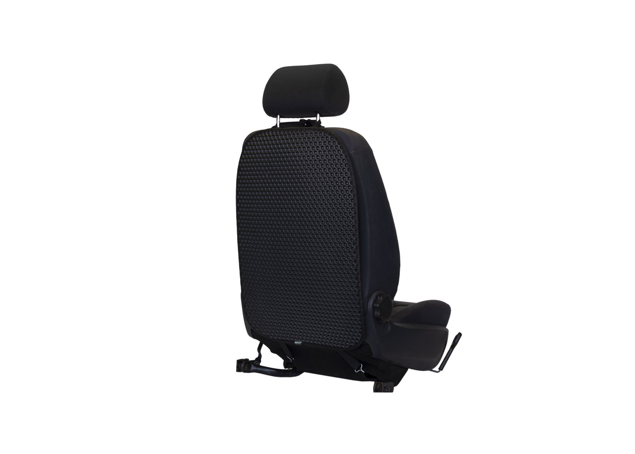 Накидка на спинку переднього сидіння EVAtech сота чорна кант чорний, фото 1