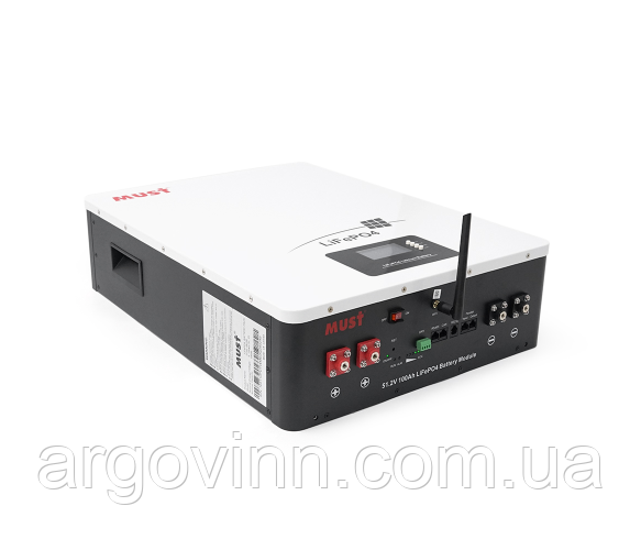 Акумуляторна батарея Must LiFePO4 LP16-48100 51.2V 100Ah, 5,12kWh, BMS100A@16S, CAN2.0
