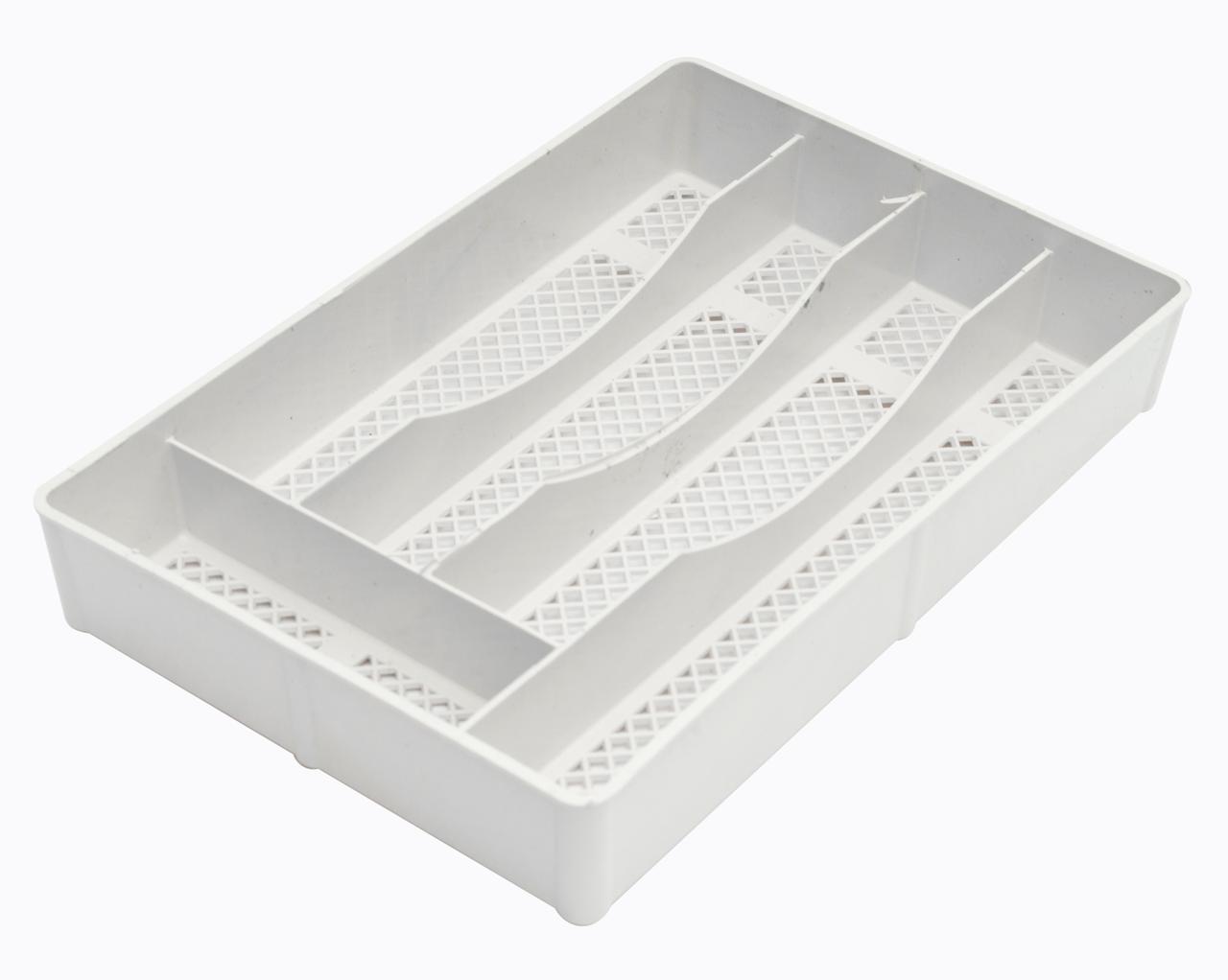 Лоток для столових приладів пластиковий білий (ПП КВВ) 30*19*5 см
