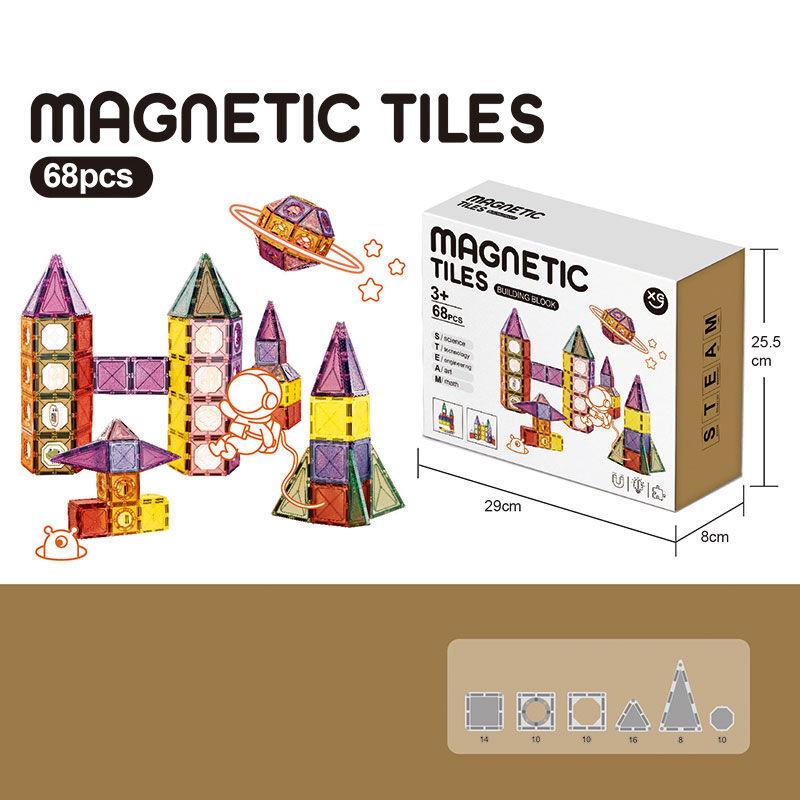 Магнітний конструктор Magnetic Космічна станція на 68 деталей з фігурками, фото 1