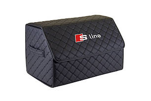 Сумка-органайзер в багажник EVAtech ECO M 30x30x50 см для Audi S-Line чорна з чорною ниткою EHECEMBBBBV004