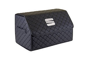 Сумка-органайзер в багажник EVAtech ECO M 30x30x50 см для Seat чорна з чорною ниткою EHECEMBBBBV039