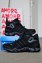 Зимові Чоловічі Кросівки Adidas Terrex Swift R GTX High / Адідас Террекс Свіфт Р Високі Чорні з Сірим (Хутро), фото 5