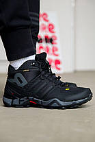 Зимові Чоловічі Кросівки Adidas Terrex Swift R GTX High / Адідас Террекс Свіфт Р Високі Чорні з Сірим (Хутро), фото 6