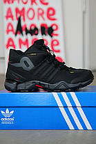 Зимові Чоловічі Кросівки Adidas Terrex Swift R GTX High / Адідас Террекс Свіфт Р Високі Чорні з Сірим (Хутро), фото 3