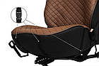 Накидка на сидіння автомобіля EVAtech ECO коричнева з коричневою ниткою, коричневий кант, фото 4