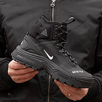 Зимові Чоловічі Кросівки Nike ACG Air Zoom Gaiadome Gore-Tex / Найк АСГ Аїр Зум Гаядом Гор Текс Чорні з Білим, фото 4