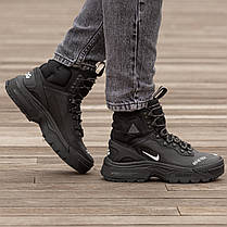 Зимові Чоловічі Кросівки Nike ACG Air Zoom Gaiadome Gore-Tex / Найк АСГ Аїр Зум Гаядом Гор Текс Чорні з Білим, фото 6