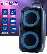 Акустична колонка на коліщатках з 2 мікрофонами та пультом ZXX-7575 60Вт RGB 80х39х33см, фото 6