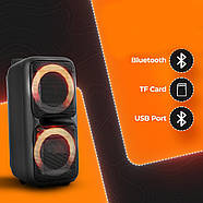 Акустична колонка на коліщатках з 2 мікрофонами та пультом ZXX-7575 60Вт RGB 80х39х33см, фото 5