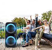 Акустична колонка на коліщатках з 2 мікрофонами та пультом ZXX-7575 60Вт RGB 80х39х33см, фото 4