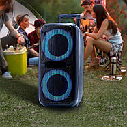 Акустична колонка на коліщатках з 2 мікрофонами та пультом ZXX-7575 60Вт RGB 80х39х33см, фото 2