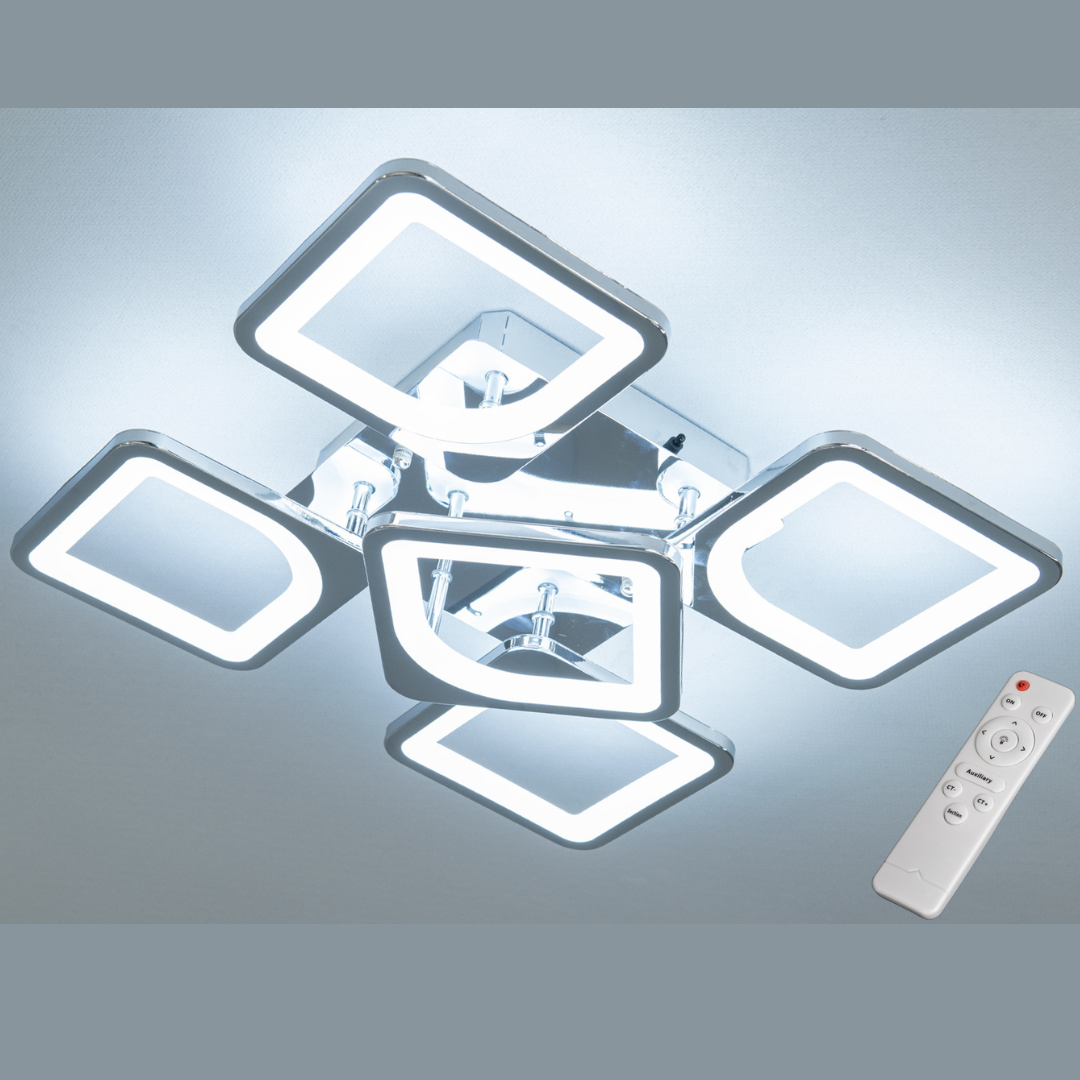 Люстра Led без підсвічування Diasha 70W до 16 м² колір Хром S8060/4+1HR, фото 1