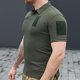 Форменна футболка поло олива CoolPass на короткий рукав з липучками під шеврони, фото 4