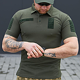 Форменна футболка поло олива CoolPass на короткий рукав з липучками під шеврони, фото 8