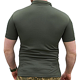 Форменна футболка поло олива CoolPass на короткий рукав з липучками під шеврони, фото 5