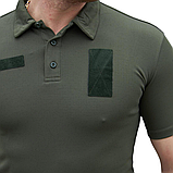 Форменна футболка поло олива CoolPass на короткий рукав з липучками під шеврони, фото 6