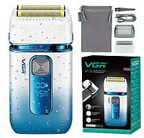Машинка для стриження акумуляторна VGR V-362 9559, біло-синя