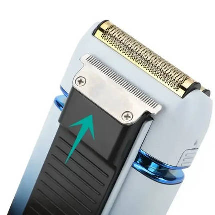 Машинка для стриження акумуляторна VGR V-362 9559, біло-синя, фото 3