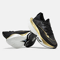 Кросівки Nike Air ZoomX Alphafly Next 2 Black Gold / Найк Аїр ЗумХ Альфафлай Некст 2 Чорні із Золотистим, фото 6