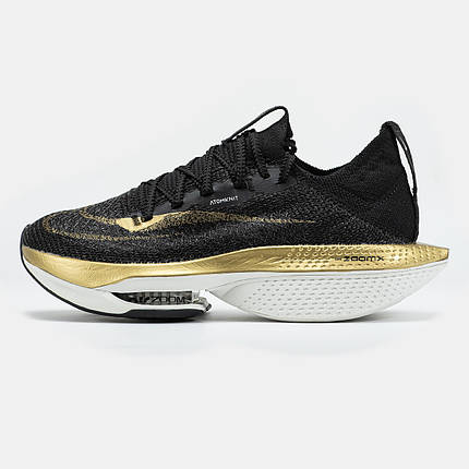 Кросівки Nike Air ZoomX Alphafly Next 2 Black Gold / Найк Аїр ЗумХ Альфафлай Некст 2 Чорні із Золотистим, фото 1