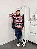 Светр жіночий оверсайз із принтом із горловиною 42-46, фото 4