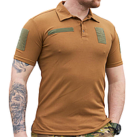 Форменна футболка поло койот CoolPass на короткий рукав з липучками під шеврони
