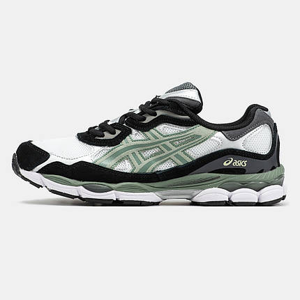 Чоловічі Кросівки Asics Gel-NYC White Black Green / Асікс Гел-НІС Білі з Чорним та Зеленим, фото 1