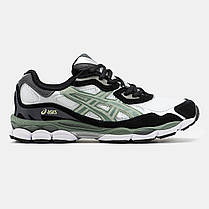 Чоловічі Кросівки Asics Gel-NYC White Black Green / Асікс Гел-НІС Білі з Чорним та Зеленим, фото 3