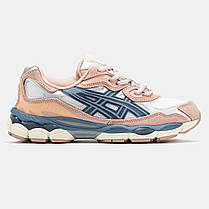 Жіночі Кросівки Asics Gel-NYC White Pink Blue / Асікс Гел-НІС Білі з Рожевим та Синім, фото 3