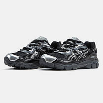 Чоловічі Кросівки Asics Gel-NYC x Kicki Yang Zhang Black / Асікс Гел-НІС Кікі Янг Чжанг Чорні з Сріблястим, фото 4