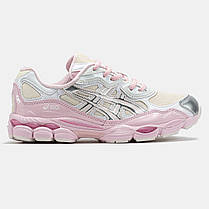 Жіночі Кросівки Asics Gel-NYC x Kicki Yang Zhang Beige / Асікс Гел-НІС Кікі Янг Чжанг Бежеві з Рожевим, фото 3