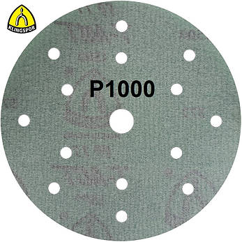 Абразивний диск P1000 d150мм з покриттям на плівці та липучкою Velcro Klingspor FP 77 K 1шт., фото 4