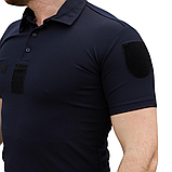 Форменна футболка поло темно-синя ДСНС CoolPass на короткий рукав з липучками під шеврони, фото 5