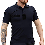 Форменна футболка поло темно-синя ДСНС CoolPass на короткий рукав з липучками під шеврони, фото 2