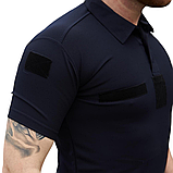 Форменна футболка поло темно-синя ДСНС CoolPass на короткий рукав з липучками під шеврони, фото 6