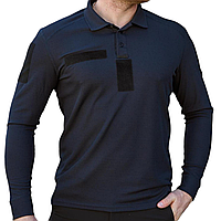 Форменна футболка поло темно-синя ДСНС CoolPass на довгий рукав з липучками під шеврони