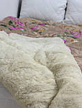 Ковдра зимова двостороння напівторна з відкритим хутром з овчини 145х210, фото 7
