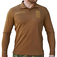 Форменна футболка поло койот CoolPass на довгий рукав з липучками під шеврони