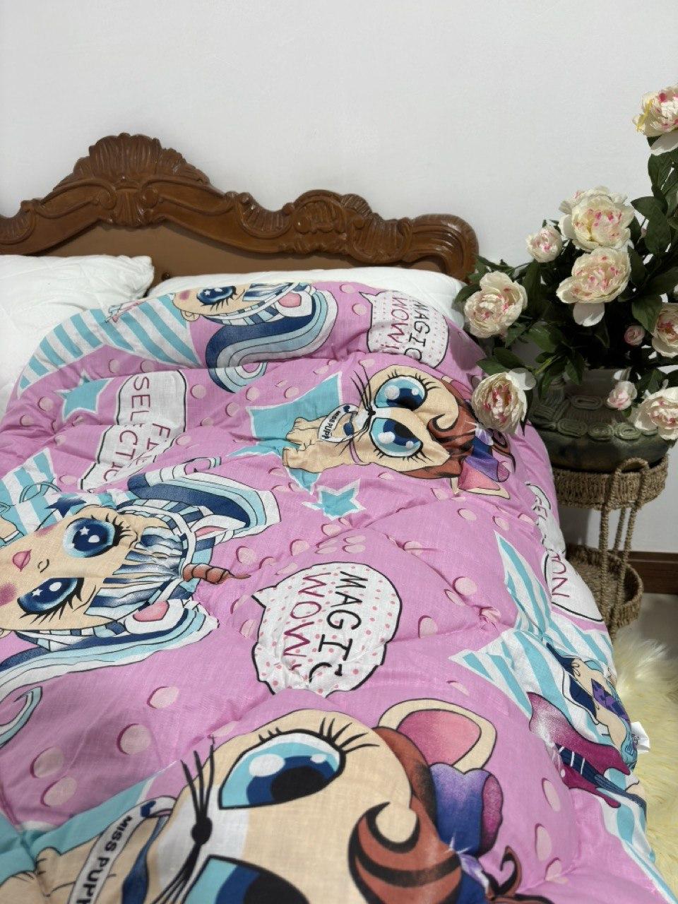 Дитяча ковдра з овечої вовни для дівчинки110*140, фото 1