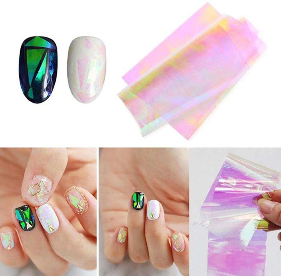 Фольга бите скло для дизайну нігтів 1м голограма