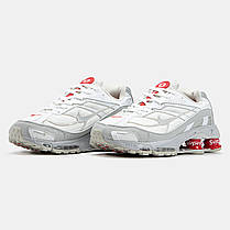 Кросівки Nike x Supreme Shox Ride 2 SP White Grey Red — дизайн та динаміка, фото 4