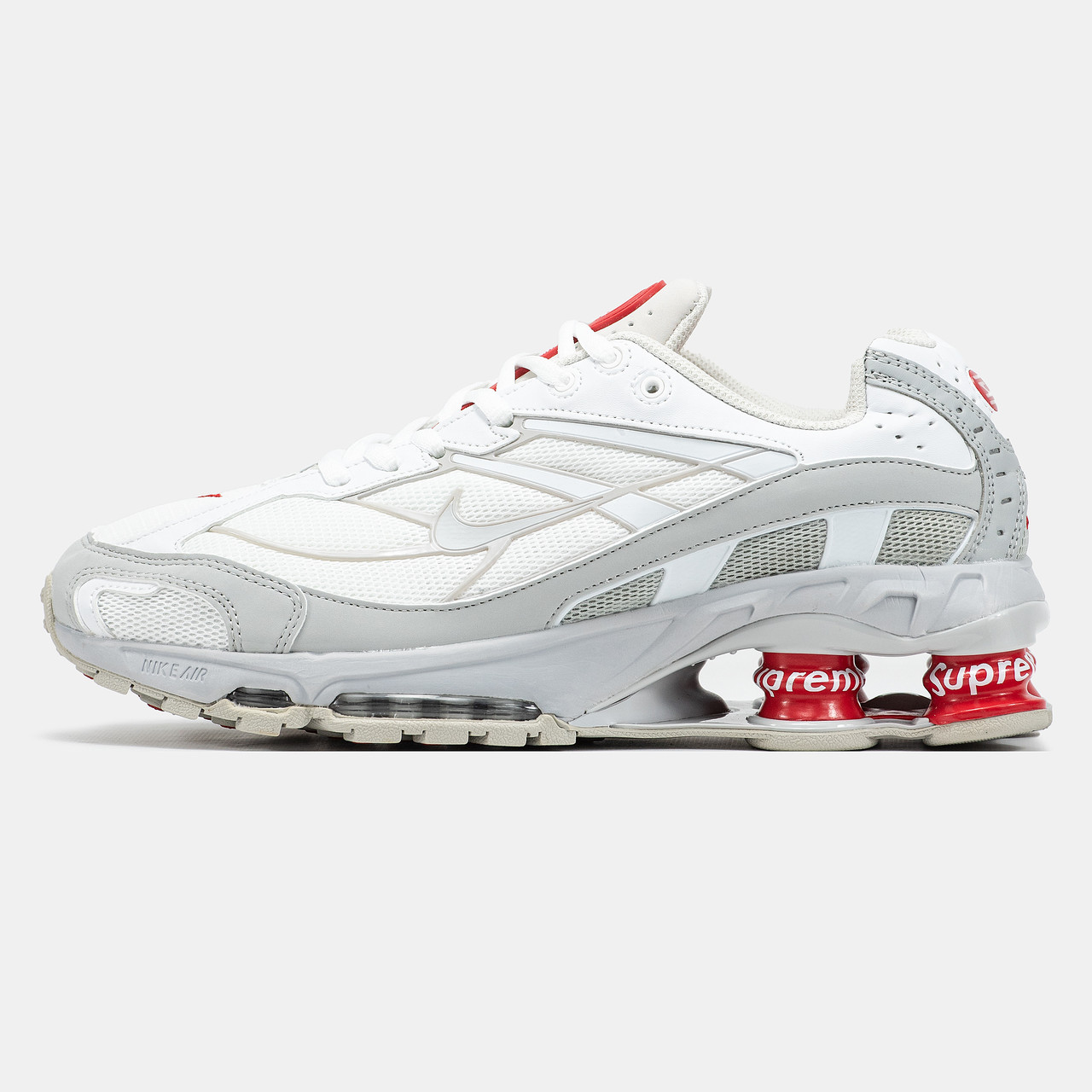 Кросівки Nike x Supreme Shox Ride 2 SP White Grey Red — дизайн та динаміка