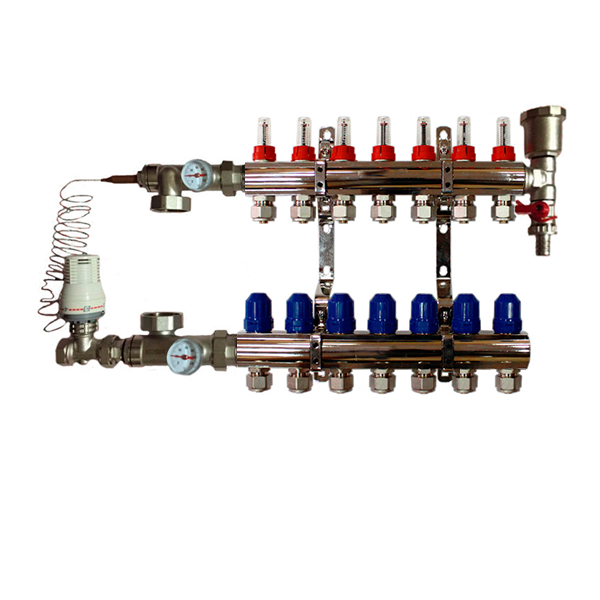 Колектор для теплої підлоги KOER ( 7 КОНТУРІВ ) у зборі без насоса, фото 1