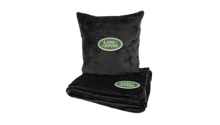 Подушка та плед в авто EVAtech із махри M для Land Rover чорні MBLMPSMBV038, фото 1