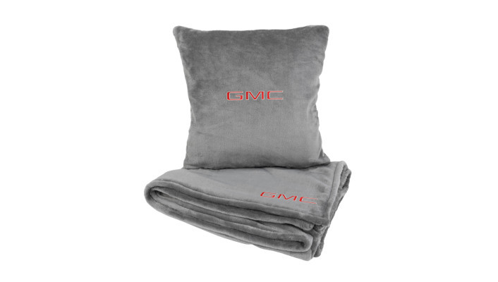 Подушка та плед в авто EVAtech із махри S для GMC сірі MBLMPSSGV070, фото 1