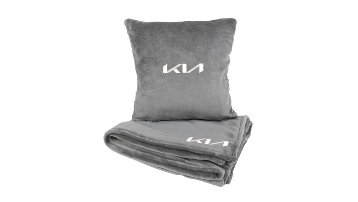 Подушка та плед в авто EVAtech із махри S для Kia сірі MBLMPSSGV054, фото 1