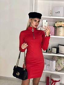 Жіноче плаття французький трикотаж 42-44,46-48 червоний, хакі